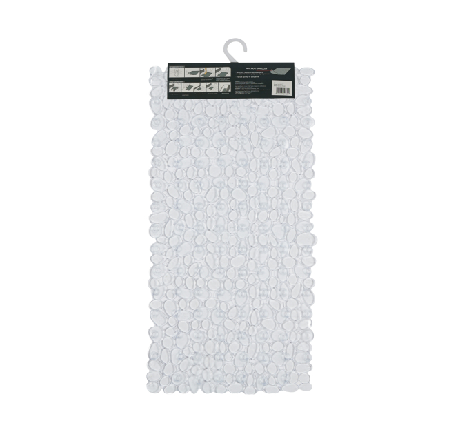 Килимок у ванну кімнату Eco Fabric 68*34см ГАЛЬКА, прозоро-білий (6834-001) - фото № 6