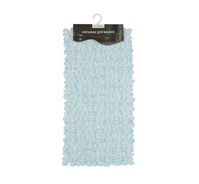 Килимок у ванну кімнату Eco Fabric 68*34см ГАЛЬКА, прозоро-блакитний (6834-003) - фото № 1