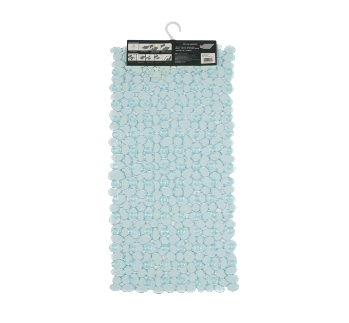 Килимок у ванну кімнату Eco Fabric 68*34см ГАЛЬКА, прозоро-блакитний (6834-003) - фото № 4