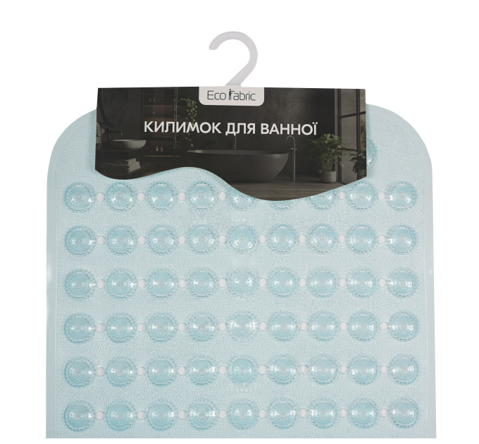 Килимок у ванну кімнату Eco Fabric масажниу 70*37см СФЕРИ, прозоро-блакитний (7037-003) - фото № 6