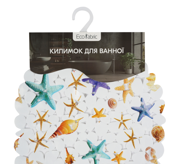 Килимок у ванну Eco Fabric 66*38 см КАМІНЦІ, фото-принт Морські зірки (6638-004) - фото № 6