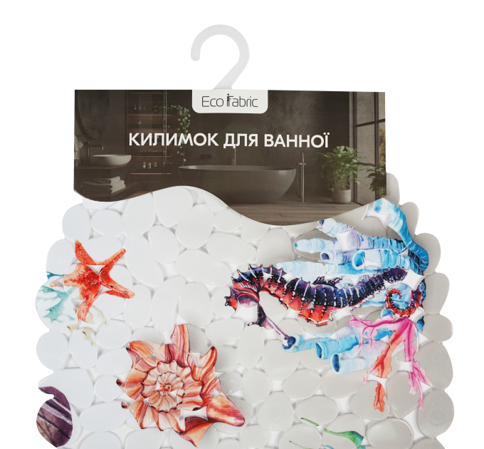 Килимок у ванну Eco Fabric 66*38 см КАМІНЦІ, фото-принт Морське дно (6638-005) - фото № 6