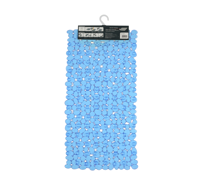 Килимок у ванну Eco Fabric 68*34 см ГАЛЬКА, прозоро-синій (6834-002) - фото № 6