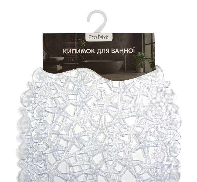 Килимок у ванну Eco Fabric 68*37 см МОРСЬКА ЗІРКА, прозоро-білий (6837-005) - фото № 2