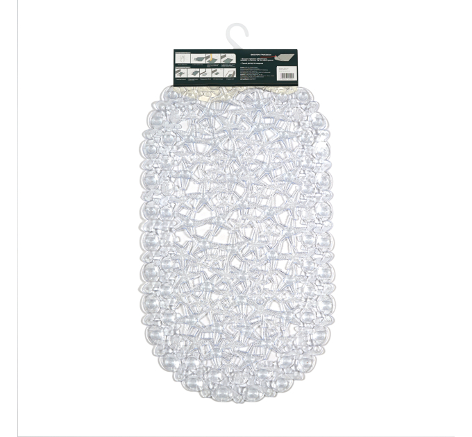 Килимок у ванну Eco Fabric 68*37 см МОРСЬКА ЗІРКА, прозоро-білий (6837-005) - фото № 3