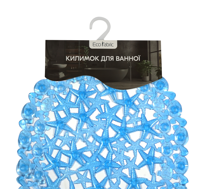 Килимок у ванну Eco Fabric 68*37 см МОРСЬКА ЗІРКА, прозоро-синій (6837-006) - фото № 3