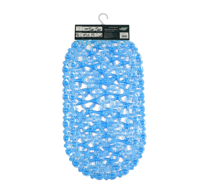 Килимок у ванну Eco Fabric 68*37 см МОРСЬКА ЗІРКА, прозоро-синій (6837-006) - фото № 6