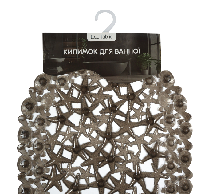 Килимок у ванну Eco Fabric 68*37 см МОРСЬКА ЗІРКА, прозоро-чорний (6837-008) - фото № 3
