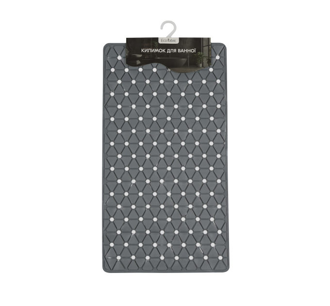 Килимок у ванну Eco Fabric 68*37 см ТРИКУТНИКИ, сірий (6837-012) - фото № 1