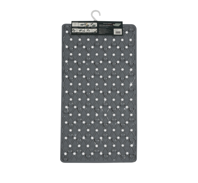 Килимок у ванну Eco Fabric 68*37 см ТРИКУТНИКИ, сірий (6837-012) - фото № 6