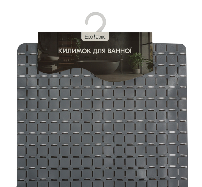 Килимок у ванну Eco Fabric 69*38 см МОЗАЇКА, сірий (6938-001) - фото № 5