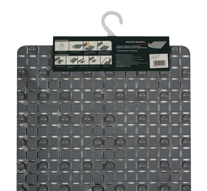 Килимок у ванну Eco Fabric 69*38 см МОЗАЇКА, сірий (6938-001) - фото № 6