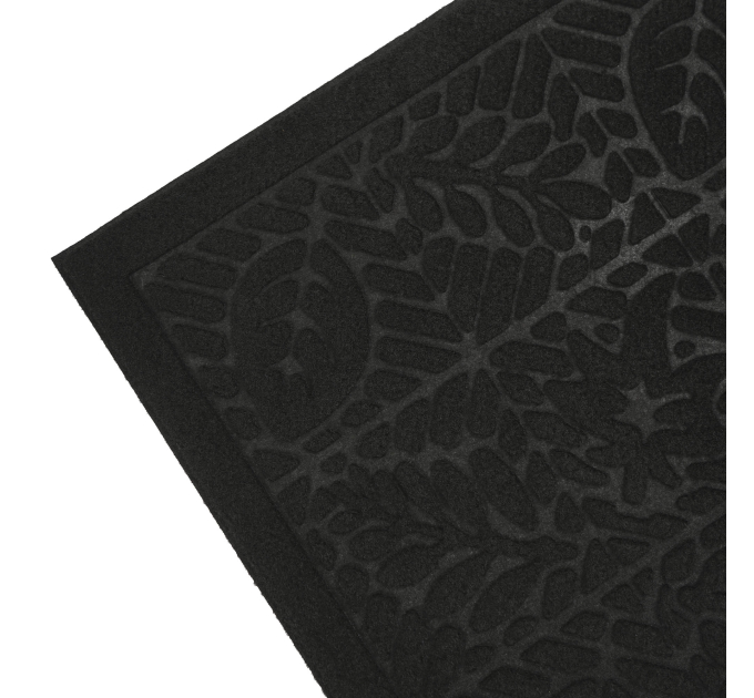 Килимок придверний Eco Fabric 40*60 см ЛИСТЯ без кромки, чорний (4060-006) - фото № 3