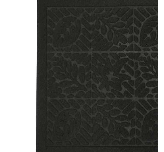Килимок придверний Eco Fabric 40*60 см ЛИСТЯ без кромки, чорний (4060-006) - фото № 4