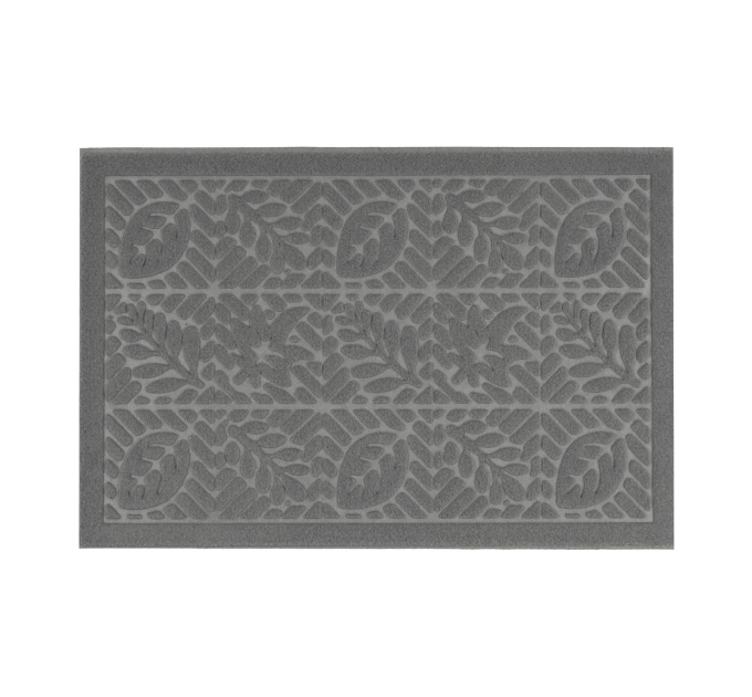 Килимок придверний Eco Fabric 40*60 см ЛИСТЯ без кромки, сірий (4060-007) - фото № 1