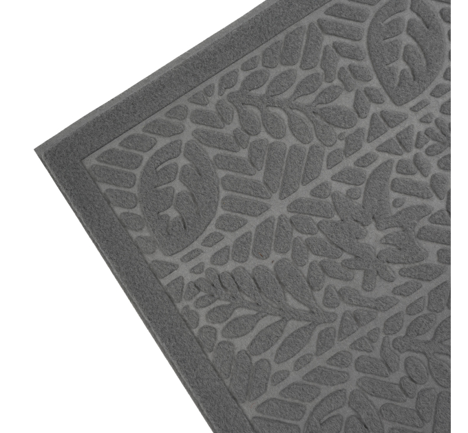 Килимок придверний Eco Fabric 40*60 см ЛИСТЯ без кромки, сірий (4060-007) - фото № 3