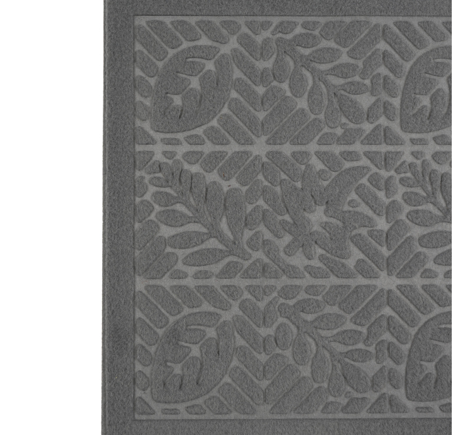 Килимок придверний Eco Fabric 40*60 см ЛИСТЯ без кромки, сірий (4060-007) - фото № 4