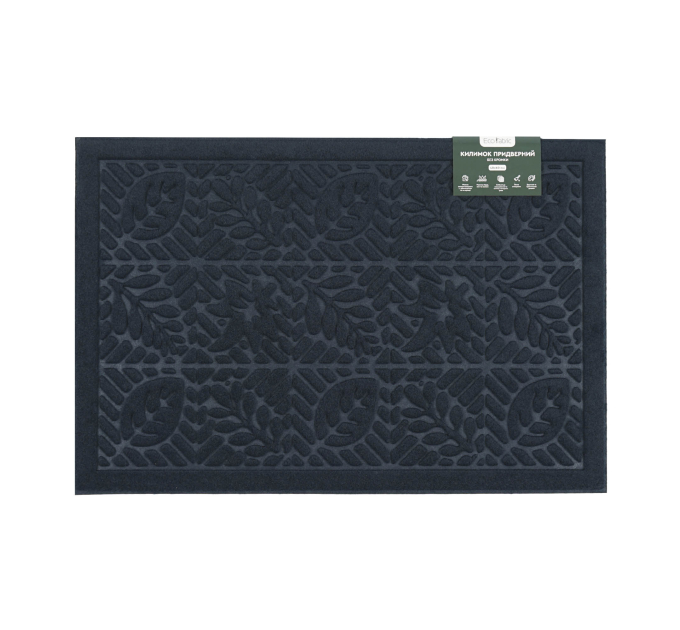 Килимок придверний Eco Fabric 40*60 см ЛИСТЯ без кромки, синій (4060-009) - фото № 2