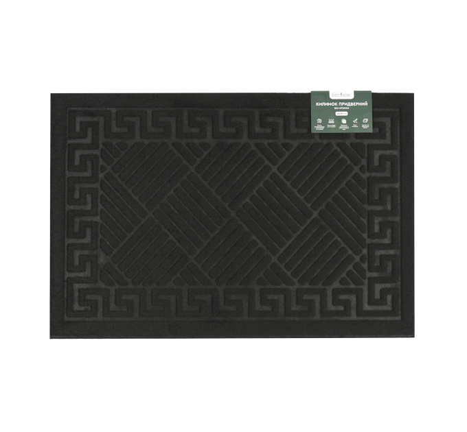 Килимок придверний Eco Fabric 40*60 см СМУЖКИ без кромки, чорний (4060-011) - фото № 2