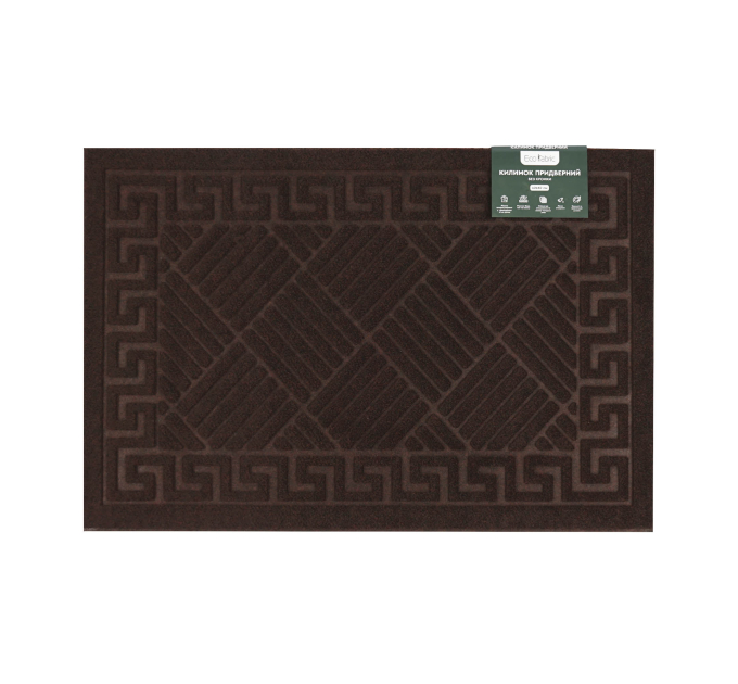 Килимок придверний Eco Fabric 40*60 см СМУЖКИ без кромки, коричневий (4060-013) - фото № 2