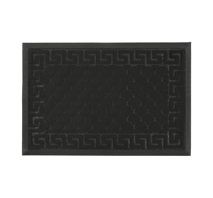 Килимок придверний Eco Fabric 40*60 см ЛУСКА з кромкою, чорний (4060-101) - фото № 1