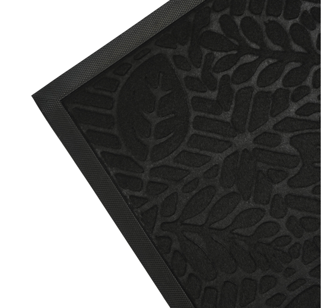 Килимок придверний Eco Fabric 40*60 см ЛИСТЯ з кромкою, чорний (4060-106) - фото № 3