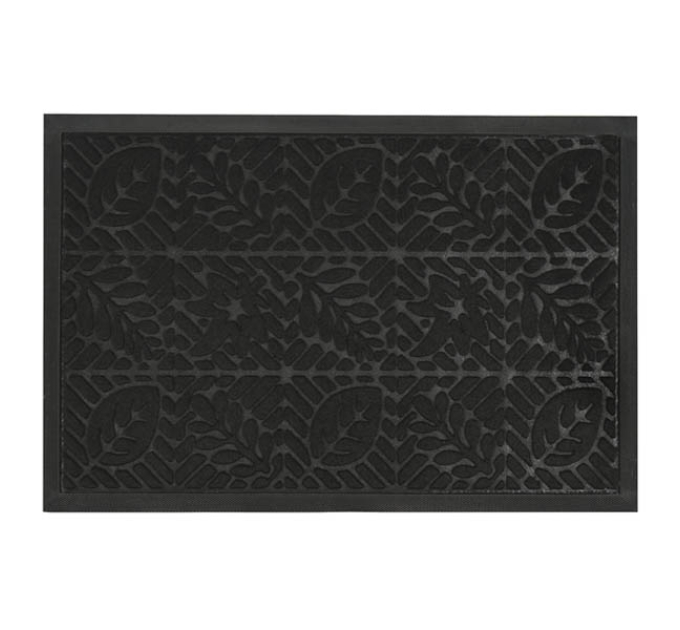Килимок придверний Eco Fabric 40*60 см ЛИСТЯ з кромкою, чорний (4060-106) - фото № 9