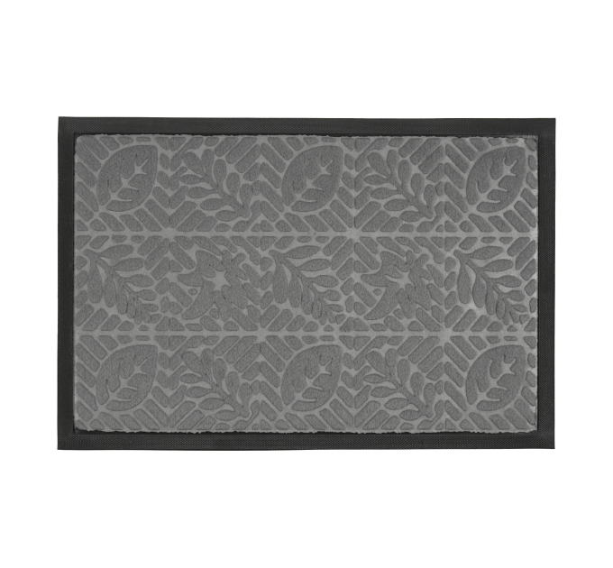 Килимок придверний Eco Fabric 40*60 см ЛИСТЯ з кромкою, сірий (4060-107) - фото № 1