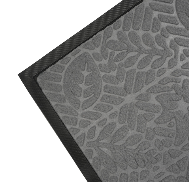 Килимок придверний Eco Fabric 40*60 см ЛИСТЯ з кромкою, сірий (4060-107) - фото № 3