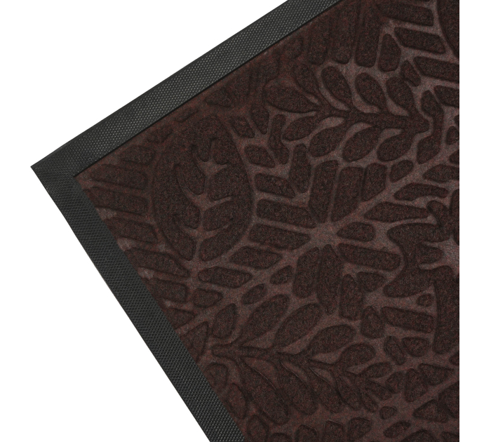 Килимок придверний Eco Fabric 40*60 см ЛИСТЯ з кромкою, коричневий (4060-108) - фото № 3