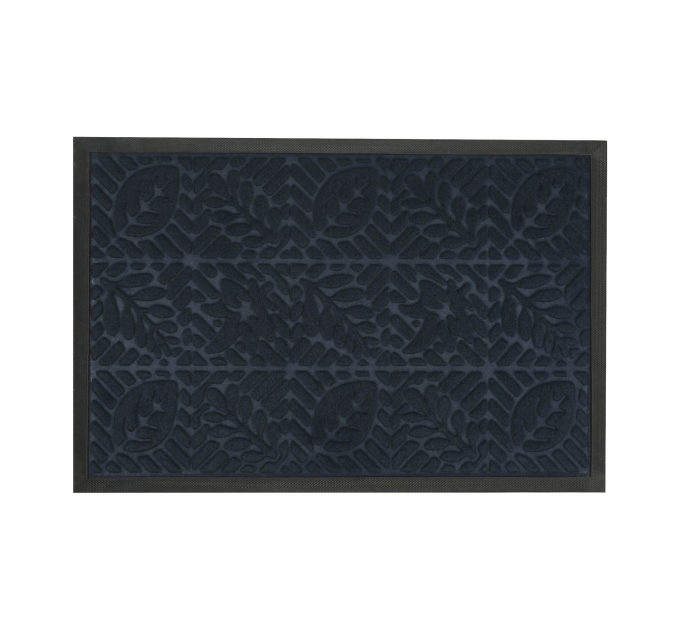 Килимок придверний Eco Fabric 40*60 см ЛИСТЯ з кромкою, синій (4060-109) - фото № 1