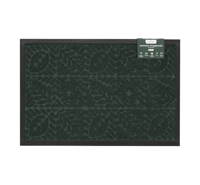 Килимок придверний Eco Fabric 40*60 см ЛИСТЯ з кромкою, смарагд (4060-110) - фото № 2