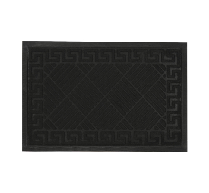 Килимок придверний Eco Fabric 40*60 см СМУЖКИ з кромкою, чорний (4060-111) - фото № 1