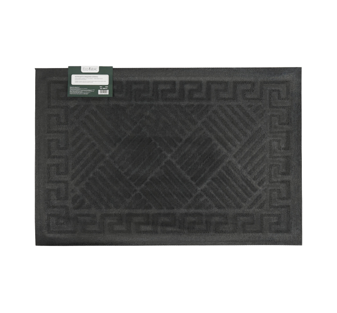 Килимок придверний Eco Fabric 40*60 см СМУЖКИ з кромкою, чорний (4060-111) - фото № 9