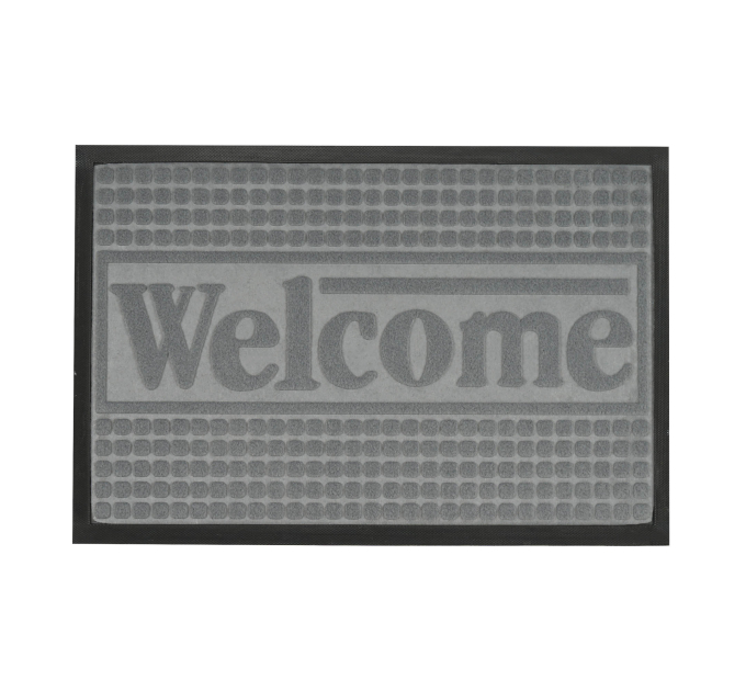 Килимок придверний Eco Fabric 40*60 см WELCOME з кромкою, сірий (4060-115) - фото № 1