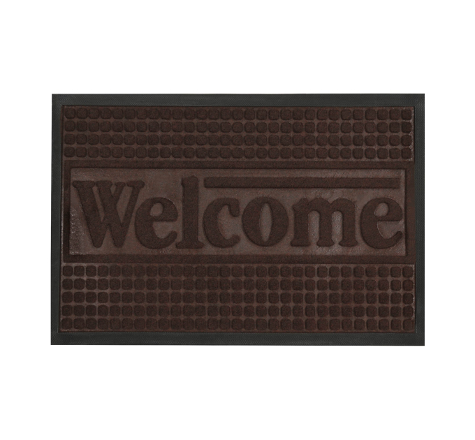 Килимок придверний Eco Fabric 40*60 см WELCOME з кромкою, коричневий (4060-116) - фото № 1