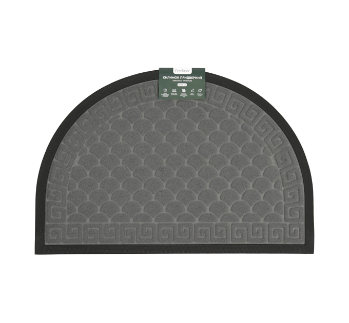 Килимок придверний Eco Fabric 40*60 см ЛУСКА півколо з кромкою, сірий (4060-118) - фото № 2