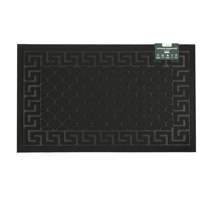Килимок придверний Eco Fabric 45*75 см ЛУСКА без кромки, чорний (4575-001) - фото № 2