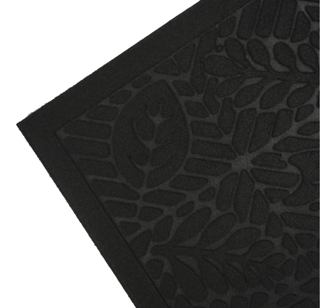 Килимок придверний Eco Fabric 45*75 см ЛИСТЯ без кромки, чорний (4575-004) - фото № 3