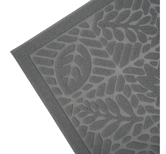 Килимок придверний Eco Fabric 45*75 см ЛИСТЯ без кромки, сірий (4575-005) - фото № 3