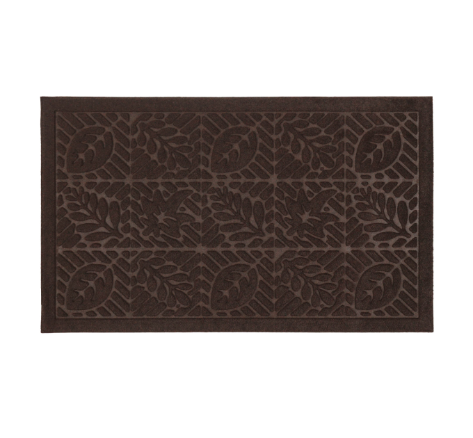 Килимок придверний Eco Fabric 45*75 см ЛИСТЯ без кромки, коричневий (4575-006) - фото № 1