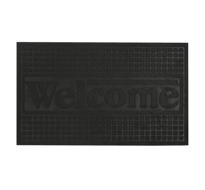 Килимок придверний Eco Fabric 45*75 см WELCOME без кромки, чорний (4575-010) - фото № 1