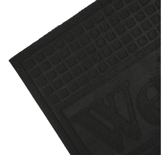 Килимок придверний Eco Fabric 45*75 см WELCOME без кромки, чорний (4575-010) - фото № 3