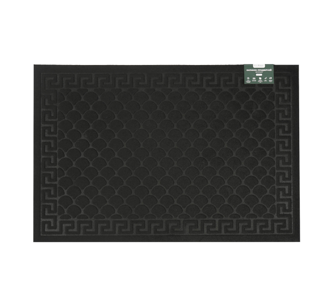 Килимок придверний Eco Fabric 60*90 см ЛУСКА без кромки, чорний (6090-001) - фото № 2