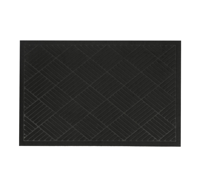 Килимок придверний Eco Fabric 60*90 см СМУЖКИ без кромки, чорний (6090-007) - фото № 1