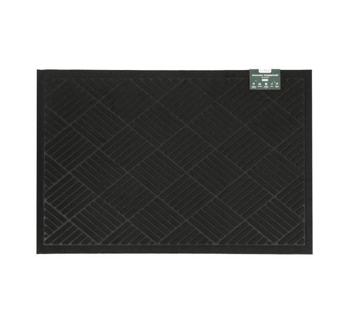 Килимок придверний Eco Fabric 60*90 см СМУЖКИ без кромки, чорний (6090-007) - фото № 2