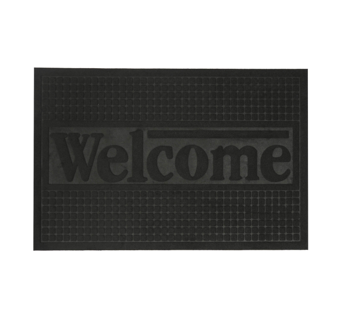 Килимок придверний Eco Fabric 60*90 см WELCOME без кромки, чорний (6090-010) - фото № 1
