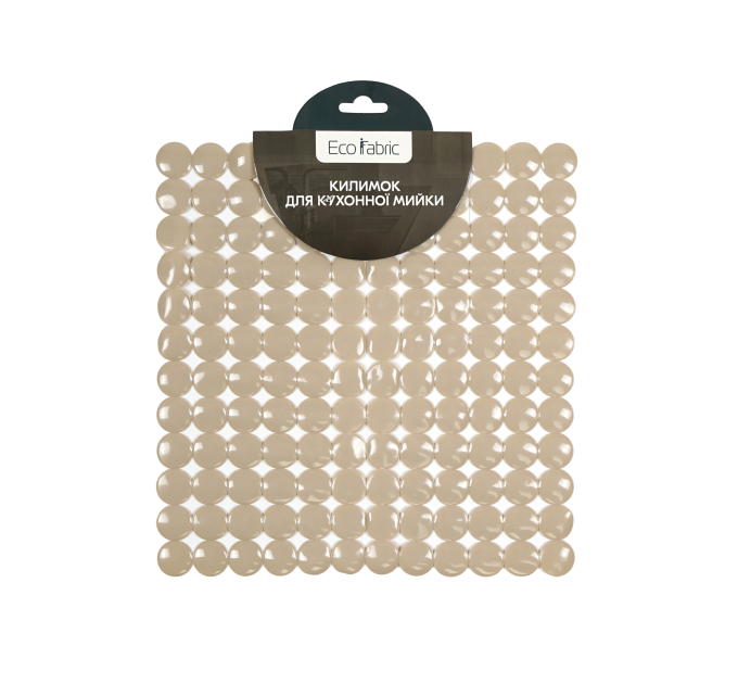 Килимок для кухонної мийки Eco Fabric 27*27 см СФЕРИ, бежевий (2727-002) - фото № 1