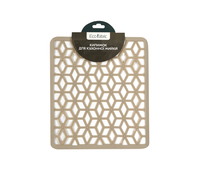 Килимок для кухонної мийки Eco Fabric 29*26 см РОМБ, бежевий (2926-002) - фото № 1