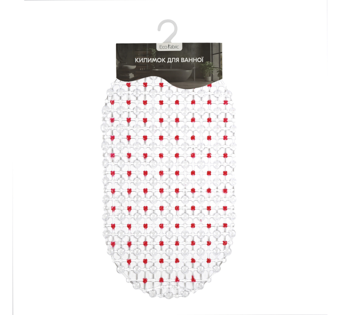Килимок у ванну кімнату Eco Fabric 63*34 см КРАПКА, червоний (6334-003) - фото № 1